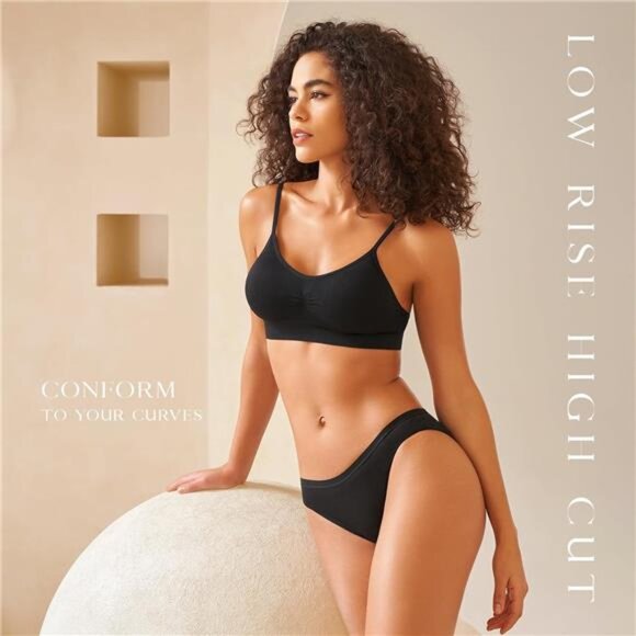 Cotton Underwear for Women Stretch Hipster Underwear 7 Pack - Picture 3 of 7